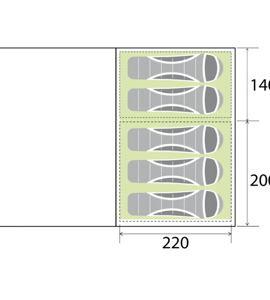 Tenda da campeggio brunner "kalynda 5" 5 persone 340x220x195 cm