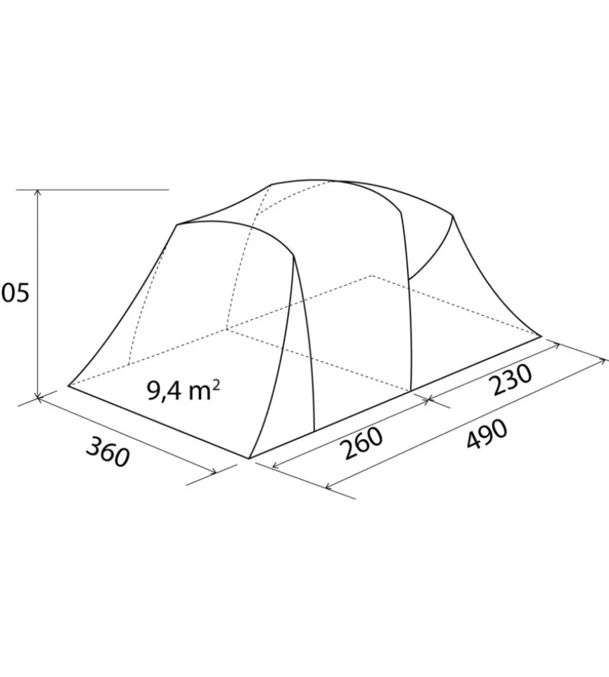 Tenda da campeggio brunner "kalynda 5" 5 persone 340x220x195 cm
