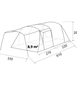 Tenda da campeggio brunner "bullet 5" 5 persone 300x210x190 cm