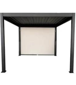 Tenda laterale oscurante per pergola bioclimatica euro garden "atena ed era" in textilene ecrù lato 4 mt