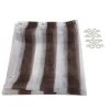 Tenda zanzariera ad anelli per portafinestra fantasia a righe bianco e marrone 150x250 cm