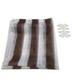 Tenda zanzariera ad anelli per portafinestra fantasia a righe bianco e marrone 150x250 cm