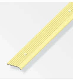 Terminale  25 x 6  alluminio ottonato  forato  1 metro.