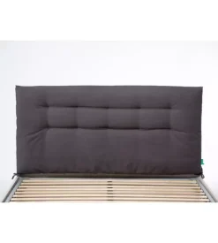 Testiera matrimoniale in tessuto trapuntato "soffy" antracite 160 cm