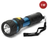 Torcia led in alluminio e gomma, 70 lumen, 1w 2aa