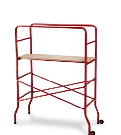 Trabatello essenza "hobby" in metallo rosso 62x147x167 cm