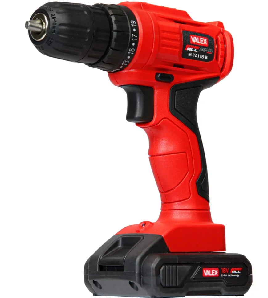 Trapano avvitatore a batteria valex "m-ta1 18 b" - 18v, con batteria e caricabatterie