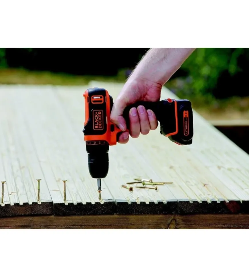 Trapano avvitatore a batteria compatto black+decker "bdcdd12kb-qw" 2 batterie 10,8v 1,5ah