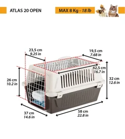Trasportino atlas 20 open marrone - ferplast