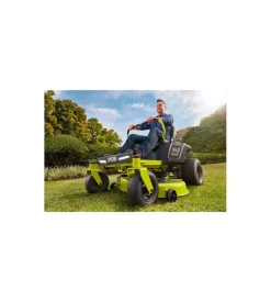 Trattorino tagliaerba a batteria ryobi "ztr480ex" taglio 106 cm 48v -  raggio zero con scarico laterale