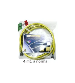 Tubo flessibile gas 4 metri 1/2 mf inox a norma en 15266 per piano cottura/cucina uniroll