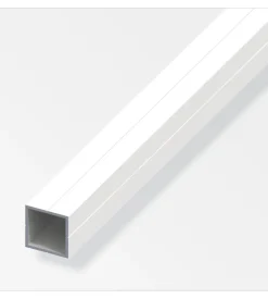 Tubo quadrato 23.5 alluminio colore bianco - 1 metro.
