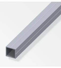 Tubo quadrato 15.5x1.5 alluminio naturale - 2,5 metri.