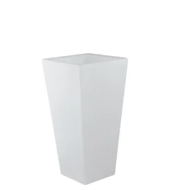 Vaso da giardino led "geco" bianco 28x28x60 cm, 4w