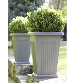 Vaso piramide c/sottovaso grigio