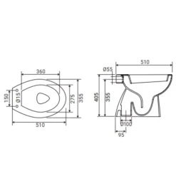 Vaso wc a terra in ceramica 