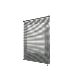 Veneziana in vinile grigio con lamelle da 25 mm, 75x160 cm