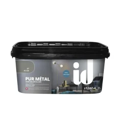 Vernice metallica lavabile  "pure platine" colore acciaio - 2 lt