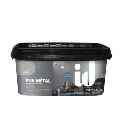 Vernice metallica lavabile  "pure platine" colore platino- 2 lt