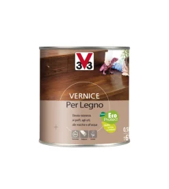 Vernice per legno effetto satinato, colore noce scuro - 0,5 litri