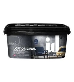 Vernice pittura decorativa loft original effetto cemento, colore grigio - 2 lt