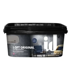 Vernice pittura decorativa loft original effetto cemento, colore grigio - 2 lt