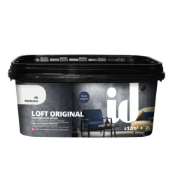 Vernice pittura decorativa loft original effetto cemento, colore bianco grigio - 2 lt