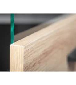 Vetrina 2 ante grigio e quercia, 100x41,6x147 cm