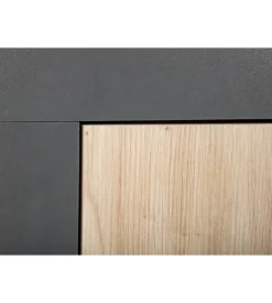 Vetrina 2 ante grigio e quercia, 100x41,6x147 cm