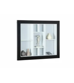 Vetrinetta espositiva bianca e nera, 90,5x13,7x70,5 cm