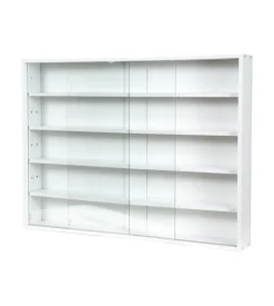 Vetrinetta espositore per collezionismo bellahome bianco con ante in vetro temperato 80x11x60 cm