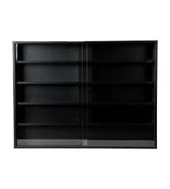 Vetrinetta espositore per collezionismo bellahome nero con ante in vetro temperato 80x11x60 cm