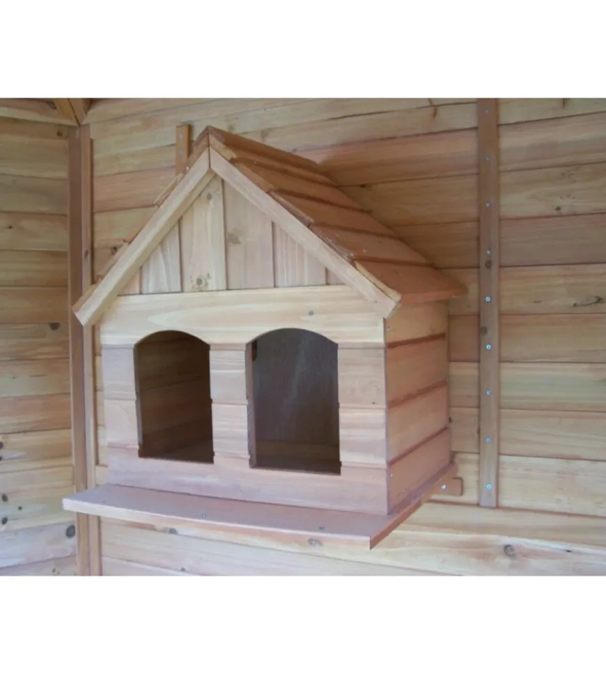 Voliera esagonale da esterno in legno habrita "po h 23" 235x235x238 cm