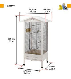 Voliera per uccelli hemmy beige, 84,5x65,5x165 cm - ferplast.