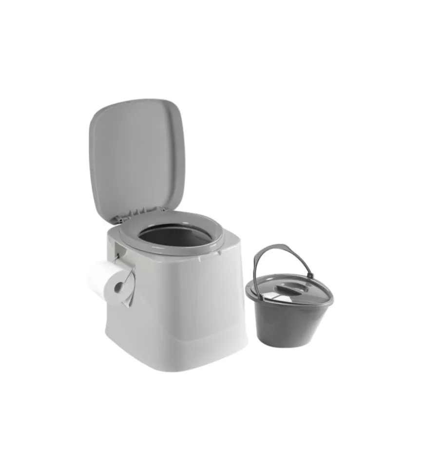 Wc chimico portatile con supporto per carta igienica da campeggio brunner "optiloo" 39x41,5x43 cm