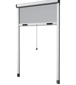 Zanzariera avvolgibile per finestre bianca con apertura verticale 160x150 cm