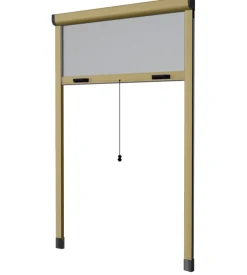 Zanzariera avvolgibile per finestre bronzo con apertura verticale 130x150 cm