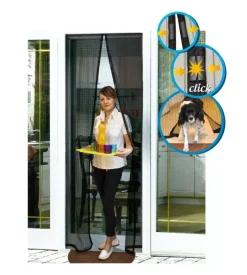 Zanzariera con magneti "buzz away" per finestre, 120x220 cm