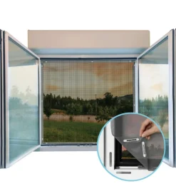 Zanzariera per finestra "fantasy" nera con magneti easy click 130x150 cm