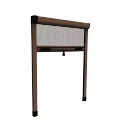 Zanzariera verticale avvolgibile "roto" marrone 80x170 cm